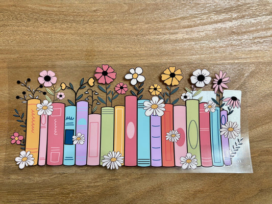 Colorful Books and Flowers
